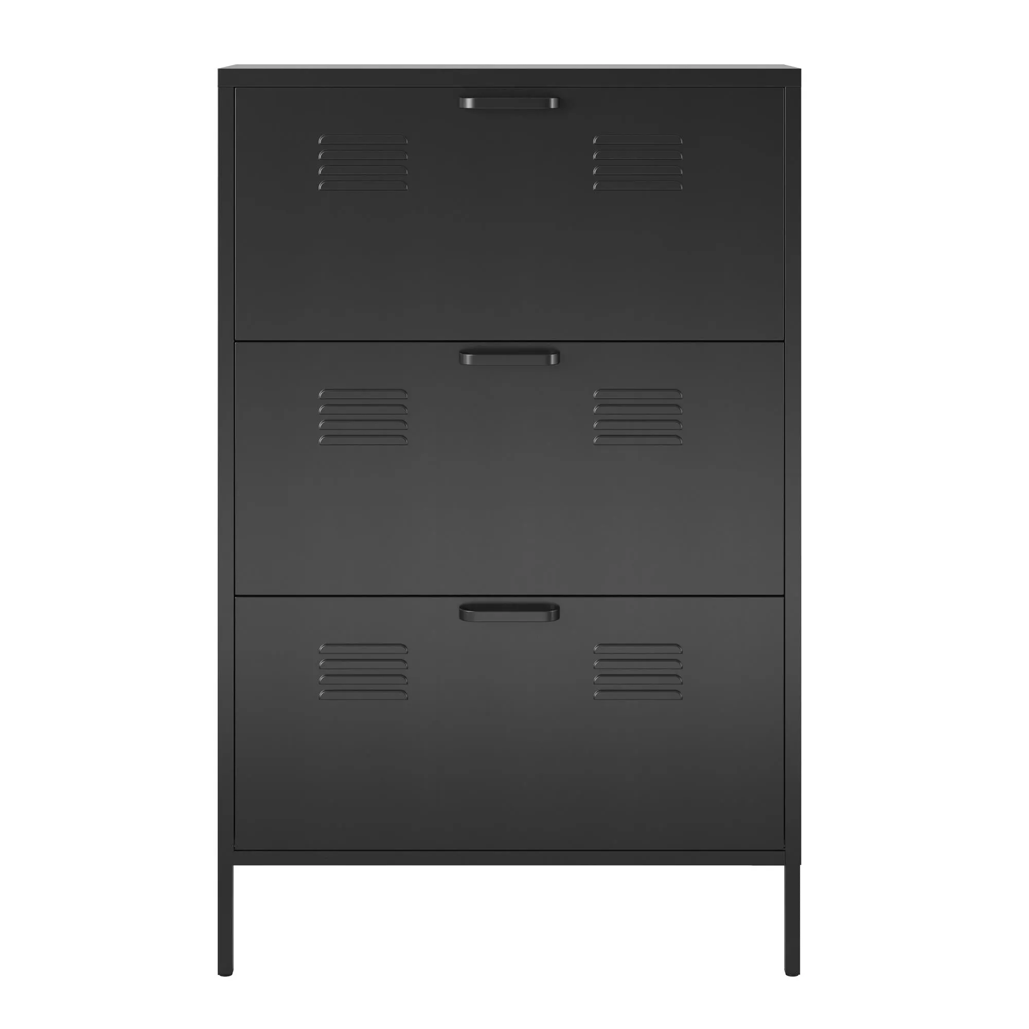 Mission District 3 Door Locker Style Metal Shoe Storage Cabinet