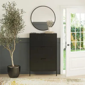 Mission District 3 Door Locker Style Metal Shoe Storage Cabinet