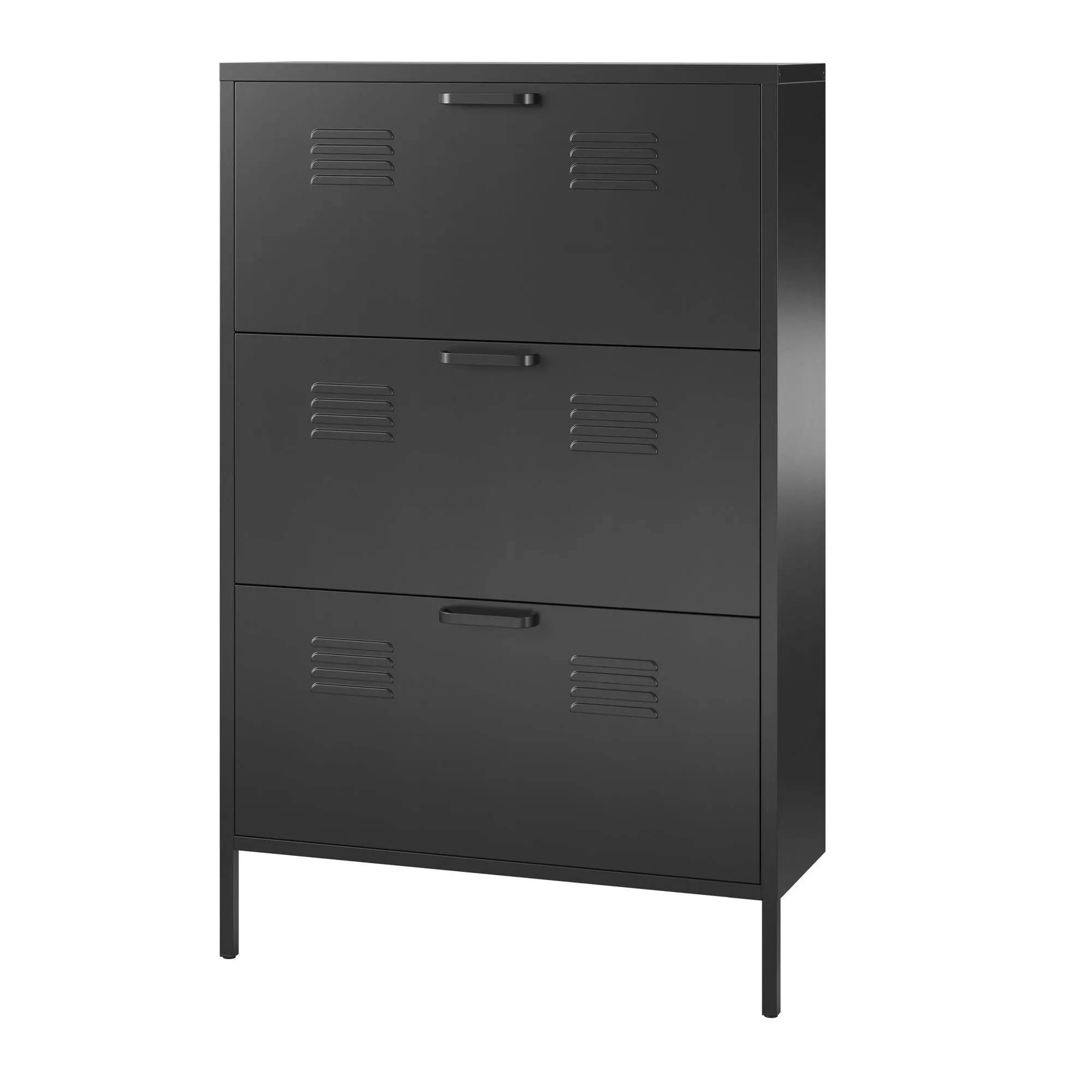 Mission District 3 Door Locker Style Metal Shoe Storage Cabinet