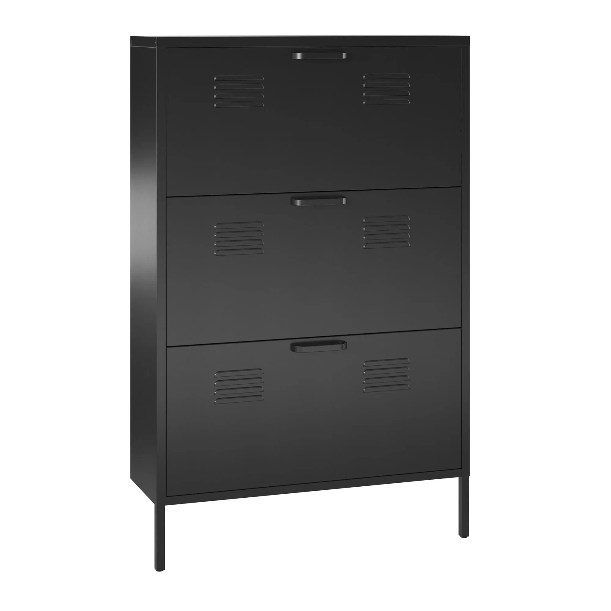 Mission District 3 Door Locker Style Metal Shoe Storage Cabinet