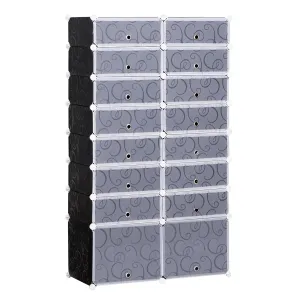 Modular Scarpera 16 cubes in PP black and white 95x37x160cm