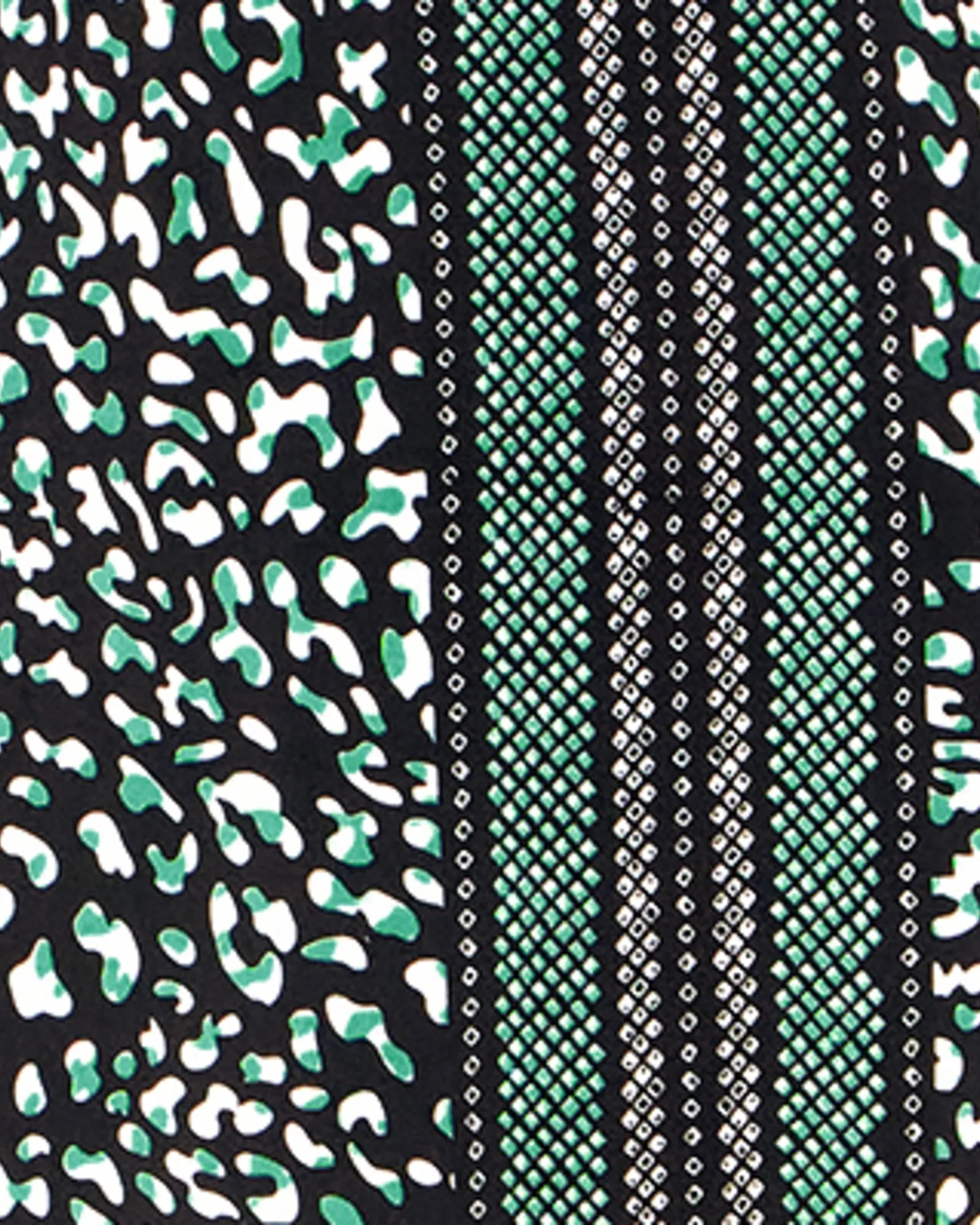 Naylei Mixed Print Cold Shoulder Tunic | Black / Kelly Green