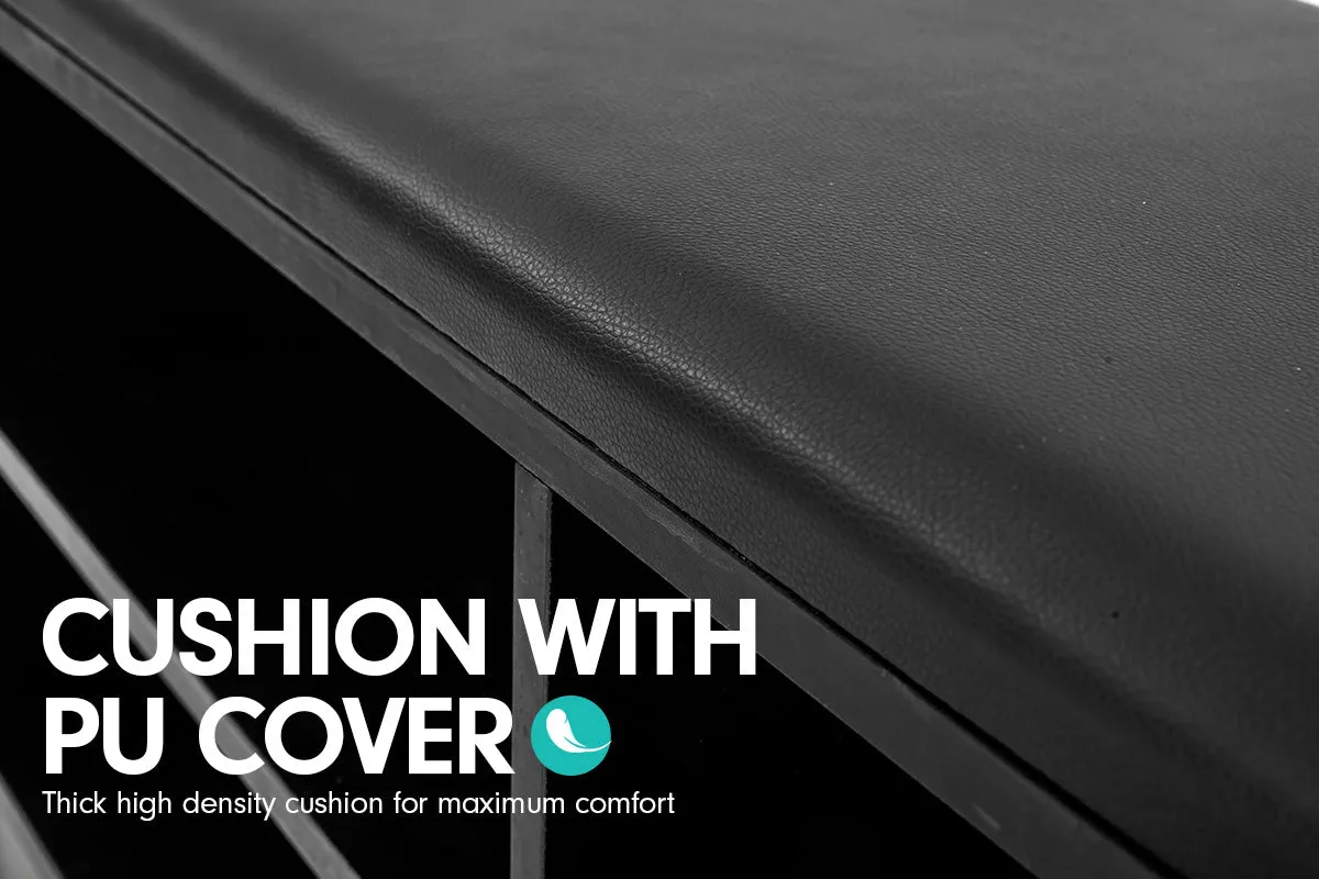 NNEDPE Shoe Rack Cabinet Organiser Black Cushion - 80 x 30 x 45 - Black