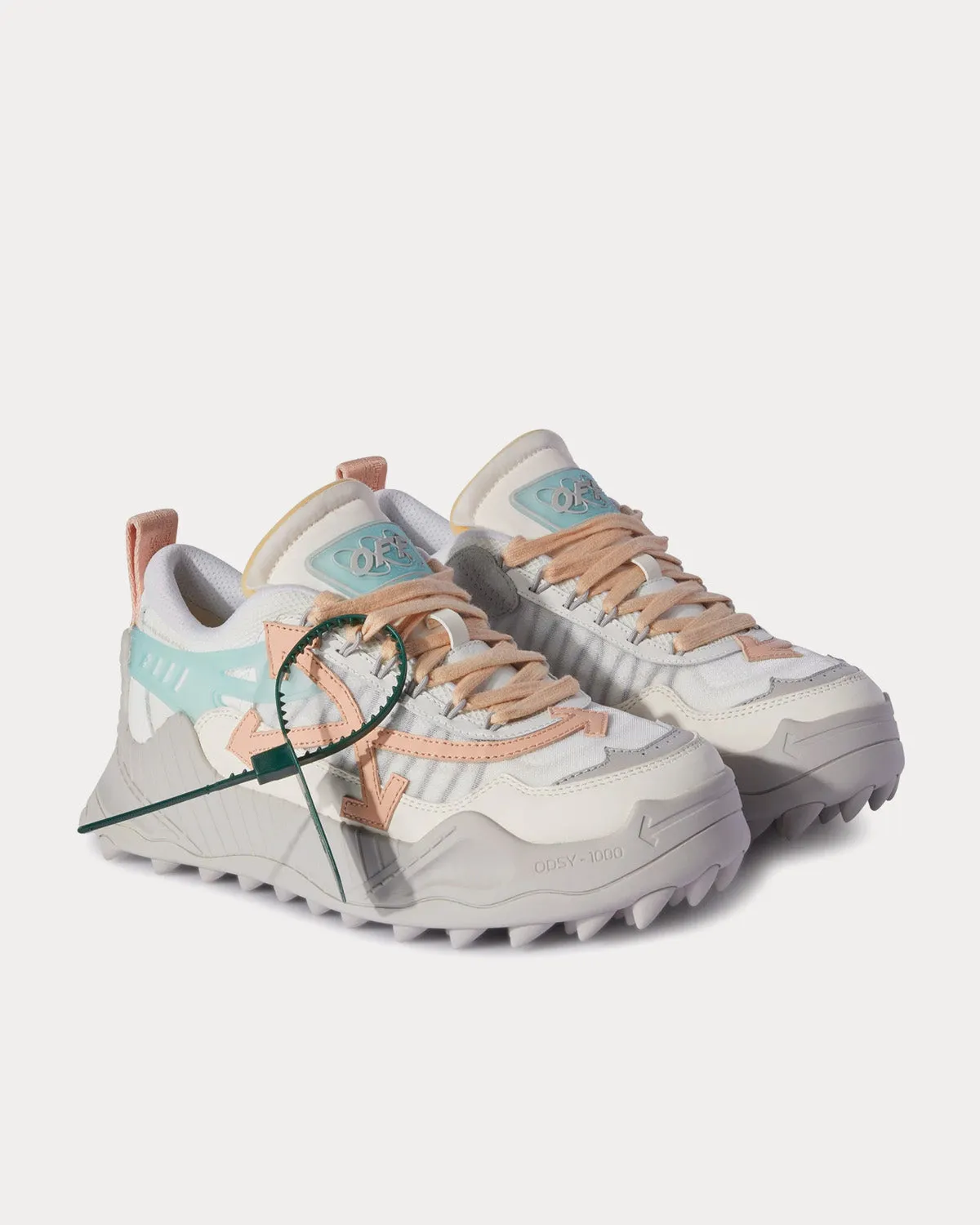 Odsy 1000 White / Grey / Pink Low Top Sneakers