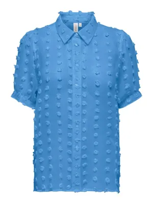 Onlpixi Ss Frill Shirt Wvn - Blauw