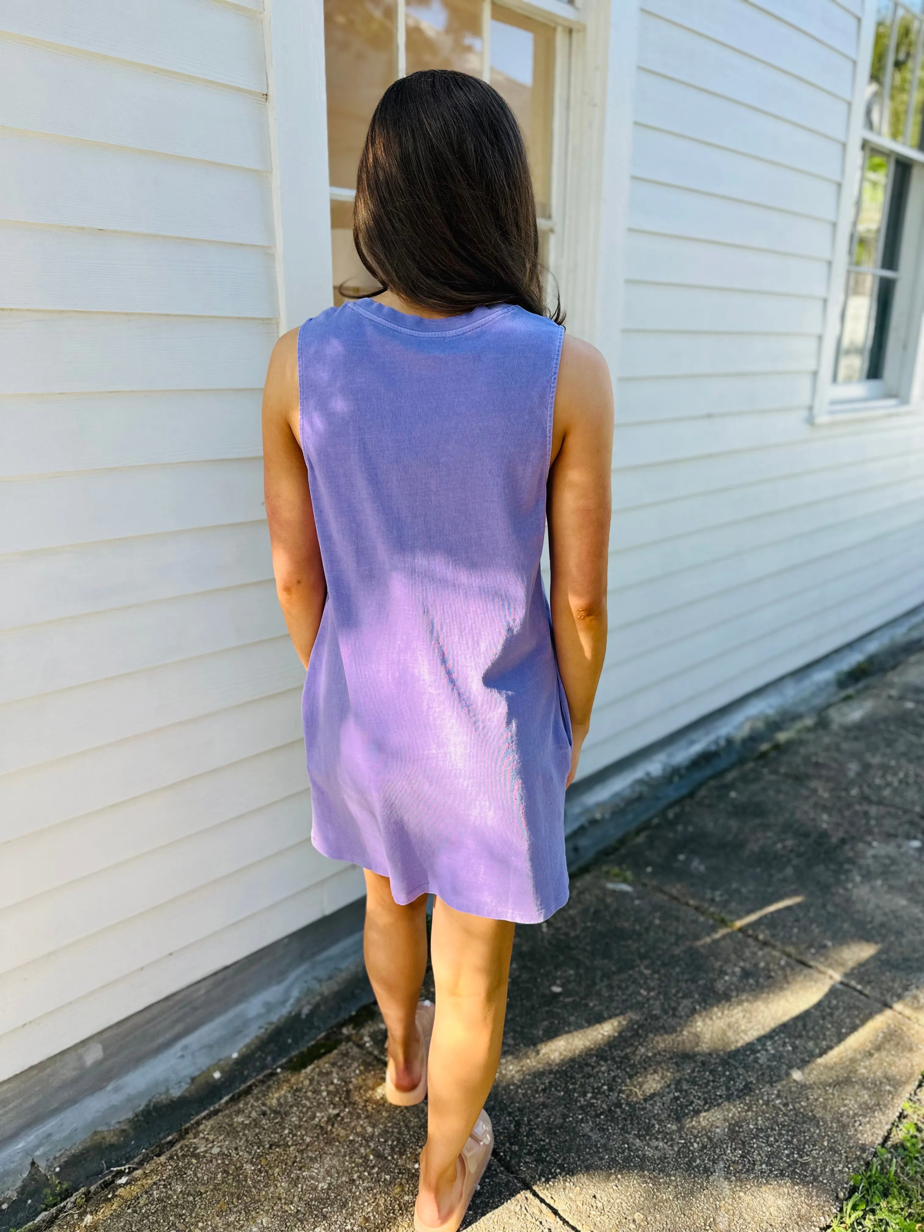 Peter Sleeveless Pocket Dress- Wisteria