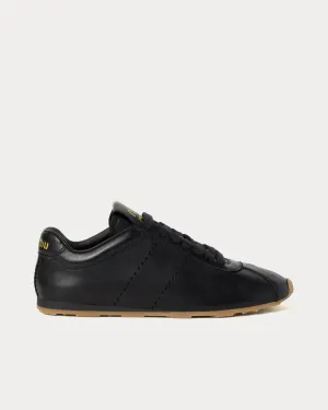 Plume Nappa Leather Black Low Top Sneakers