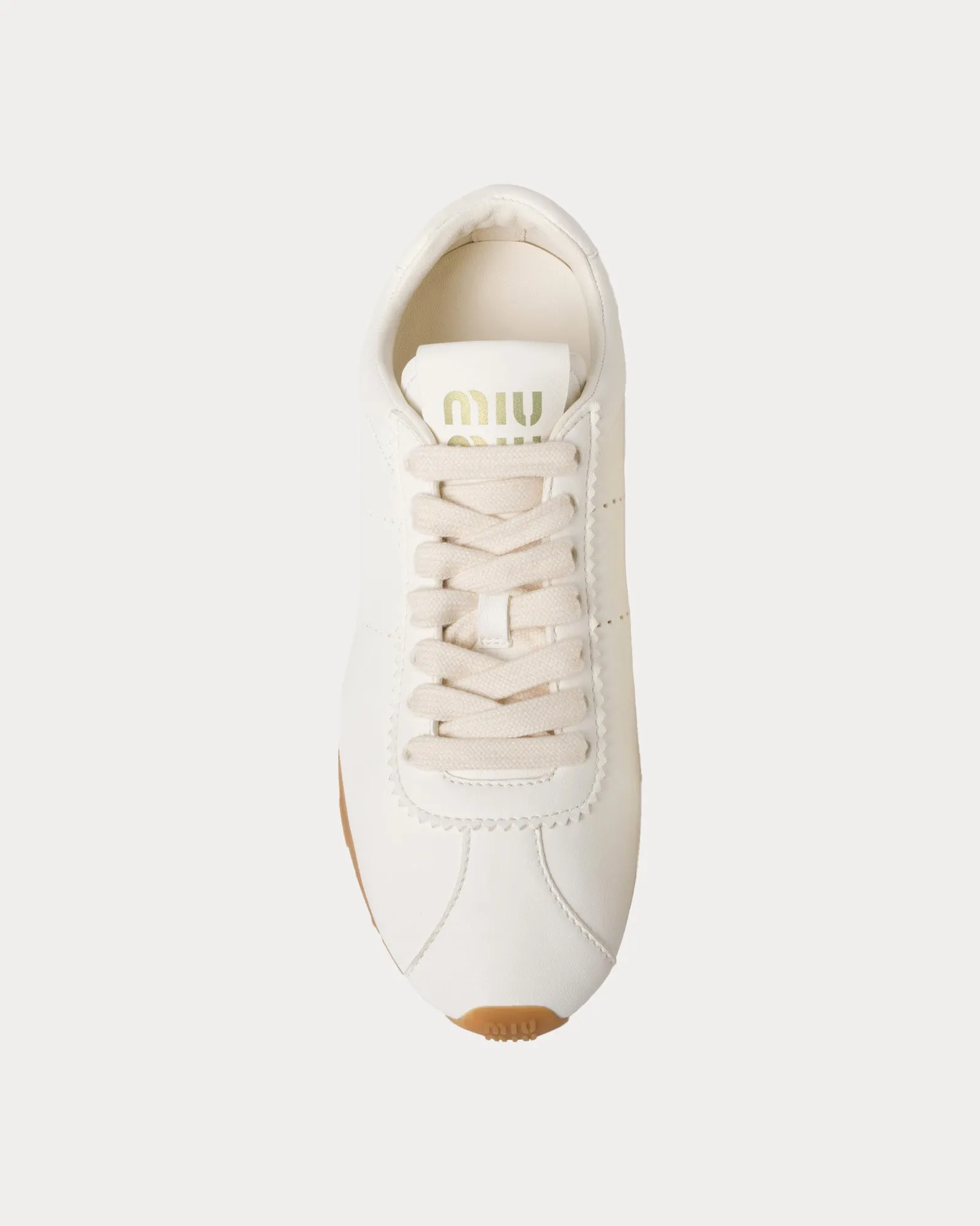 Plume Nappa Leather Ivory Low Top Sneakers