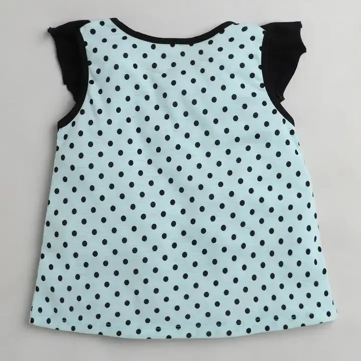 Polka Printed Yoke Frill Set