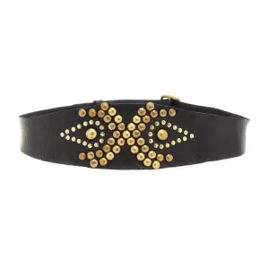 "Glam" Belt in black leather with studs