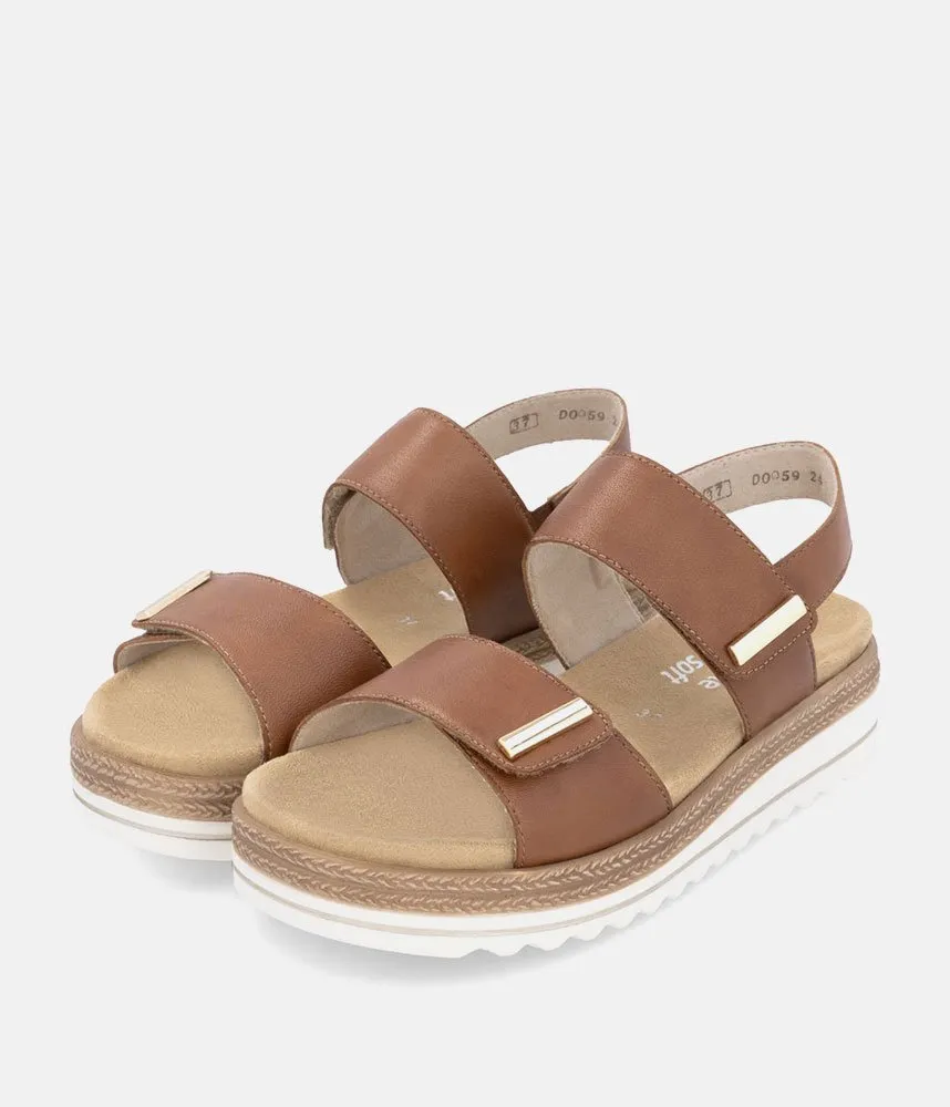 Remonte Versatile Brown Wedge Sandal