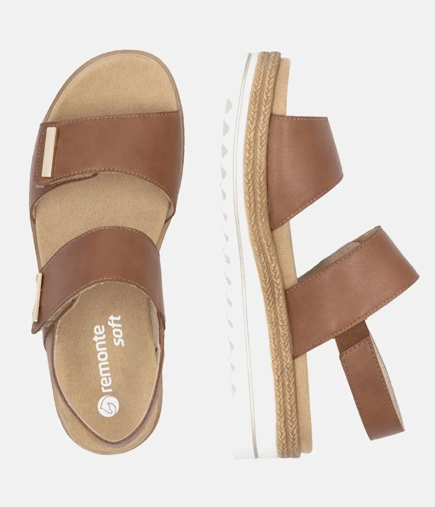 Remonte Versatile Brown Wedge Sandal