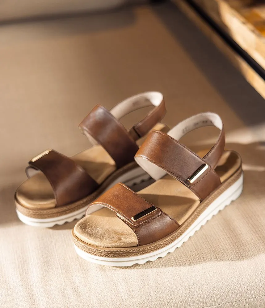 Remonte Versatile Brown Wedge Sandal