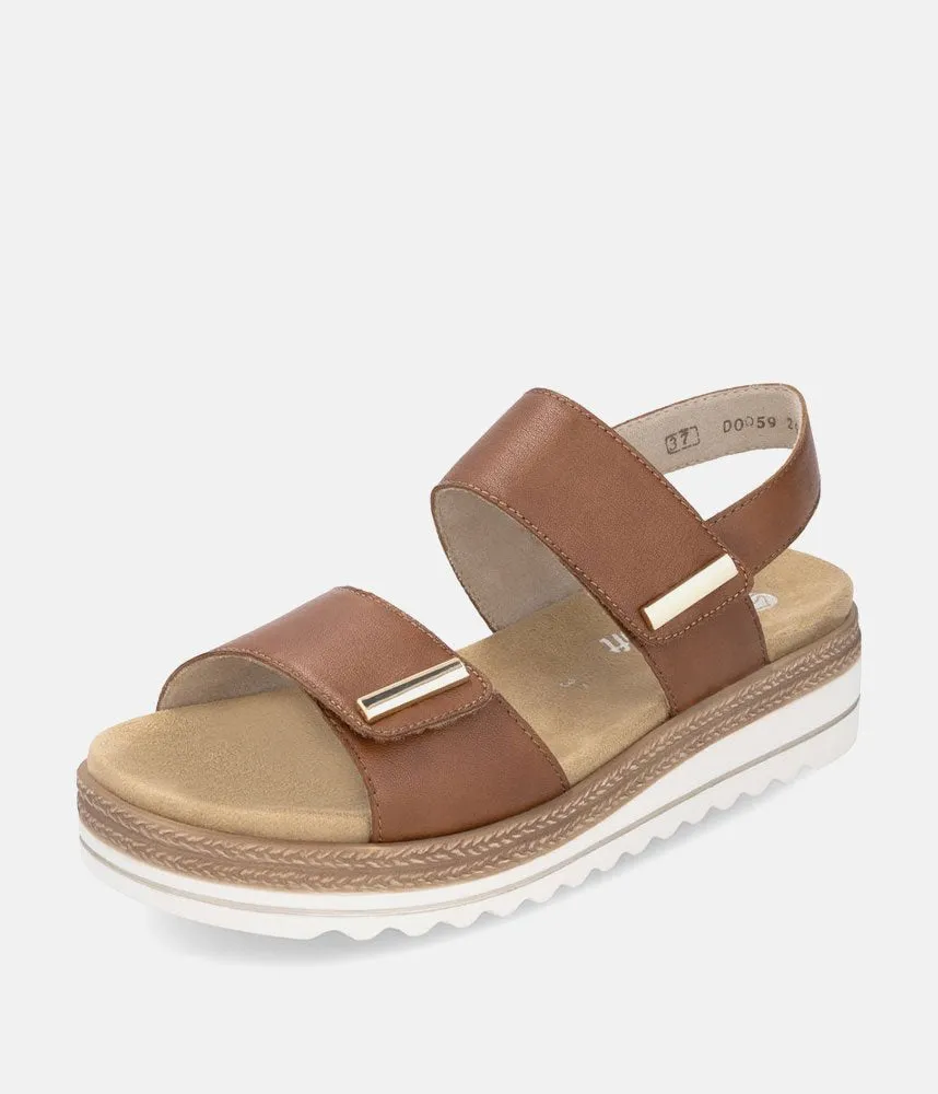 Remonte Versatile Brown Wedge Sandal