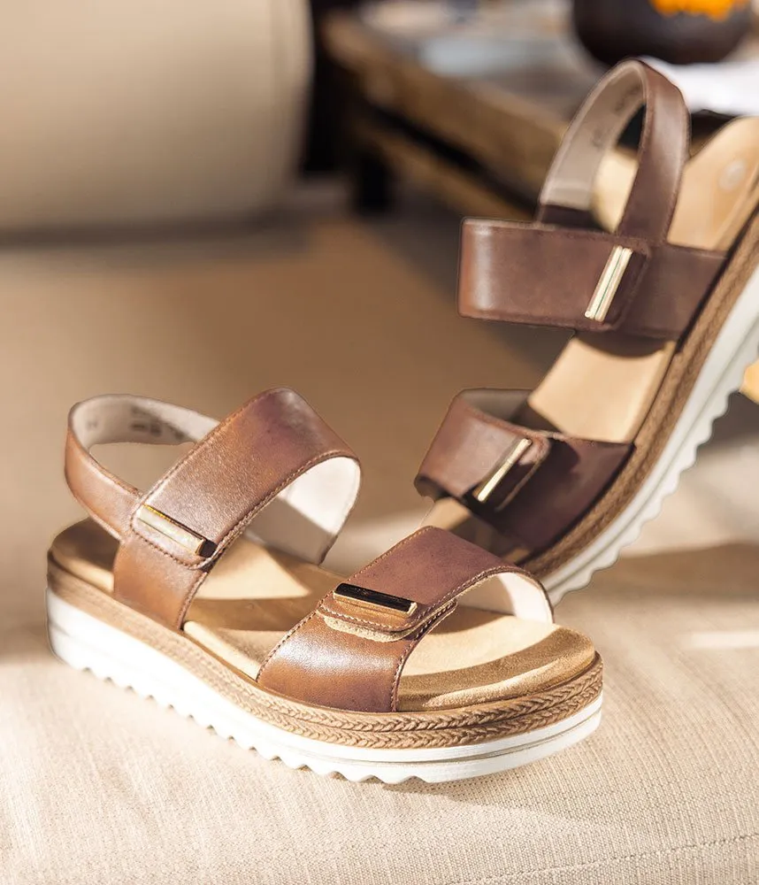 Remonte Versatile Brown Wedge Sandal
