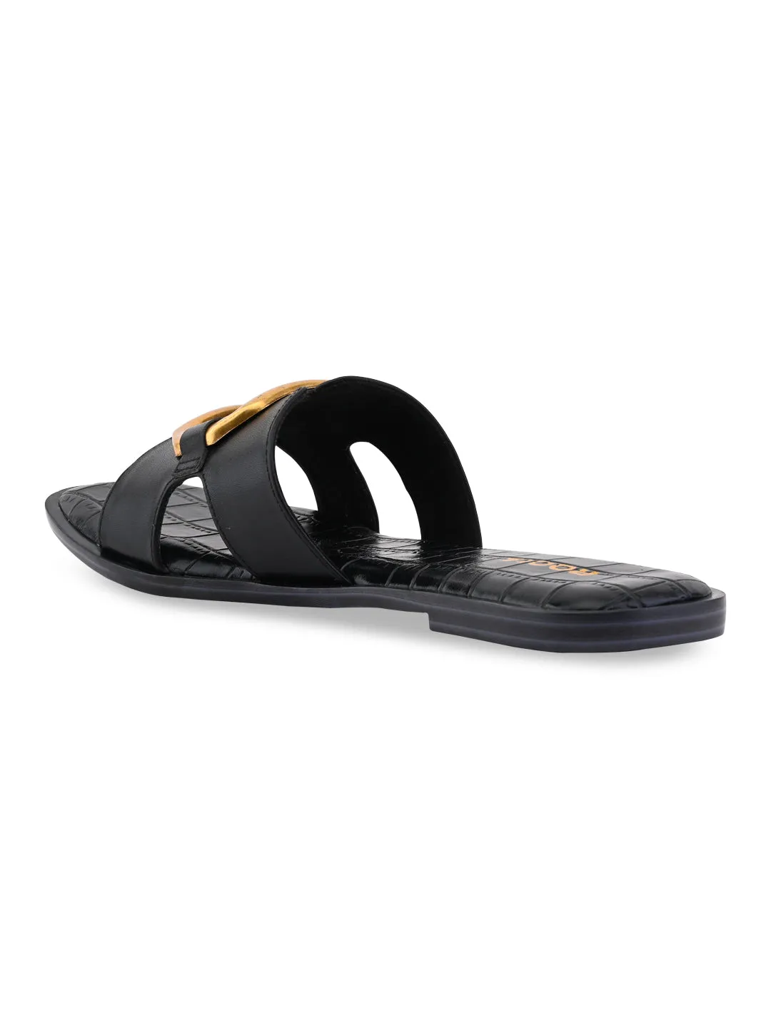 Rocia By Regal Black Women Casual Buckled Flats