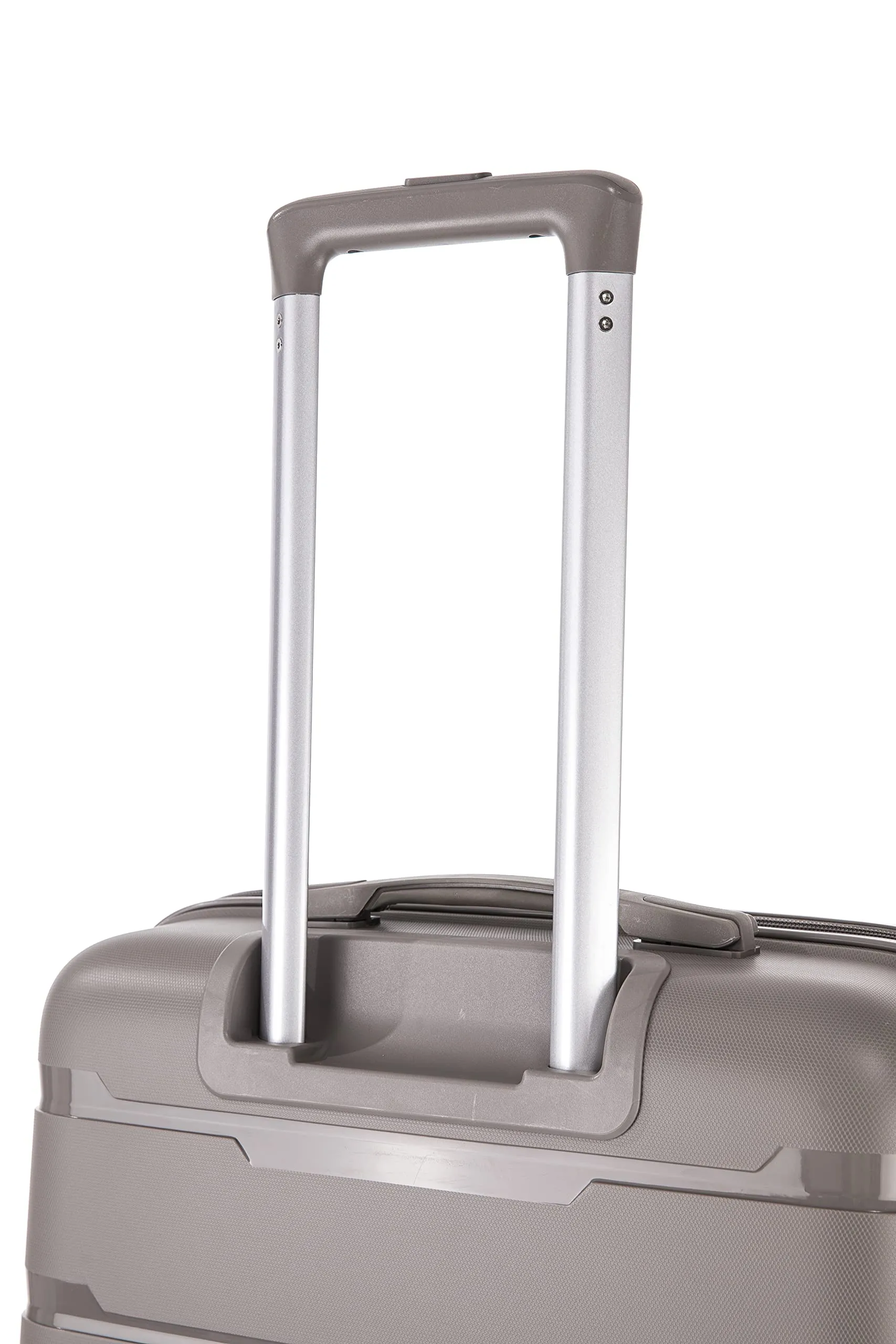 Rockland Pasadena Hardside Spinner Wheel Luggage, Silver, 19", 23", 27"