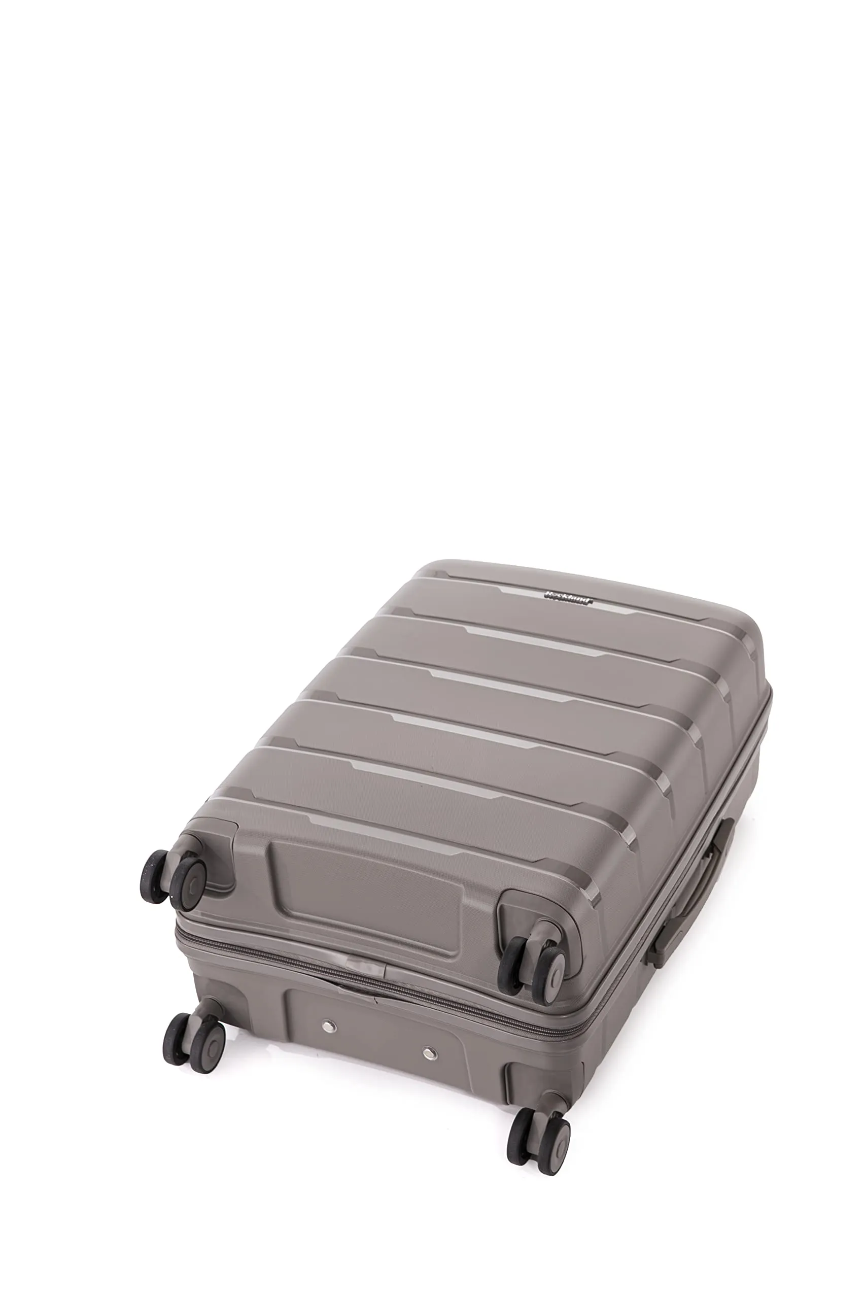 Rockland Pasadena Hardside Spinner Wheel Luggage, Silver, 19", 23", 27"