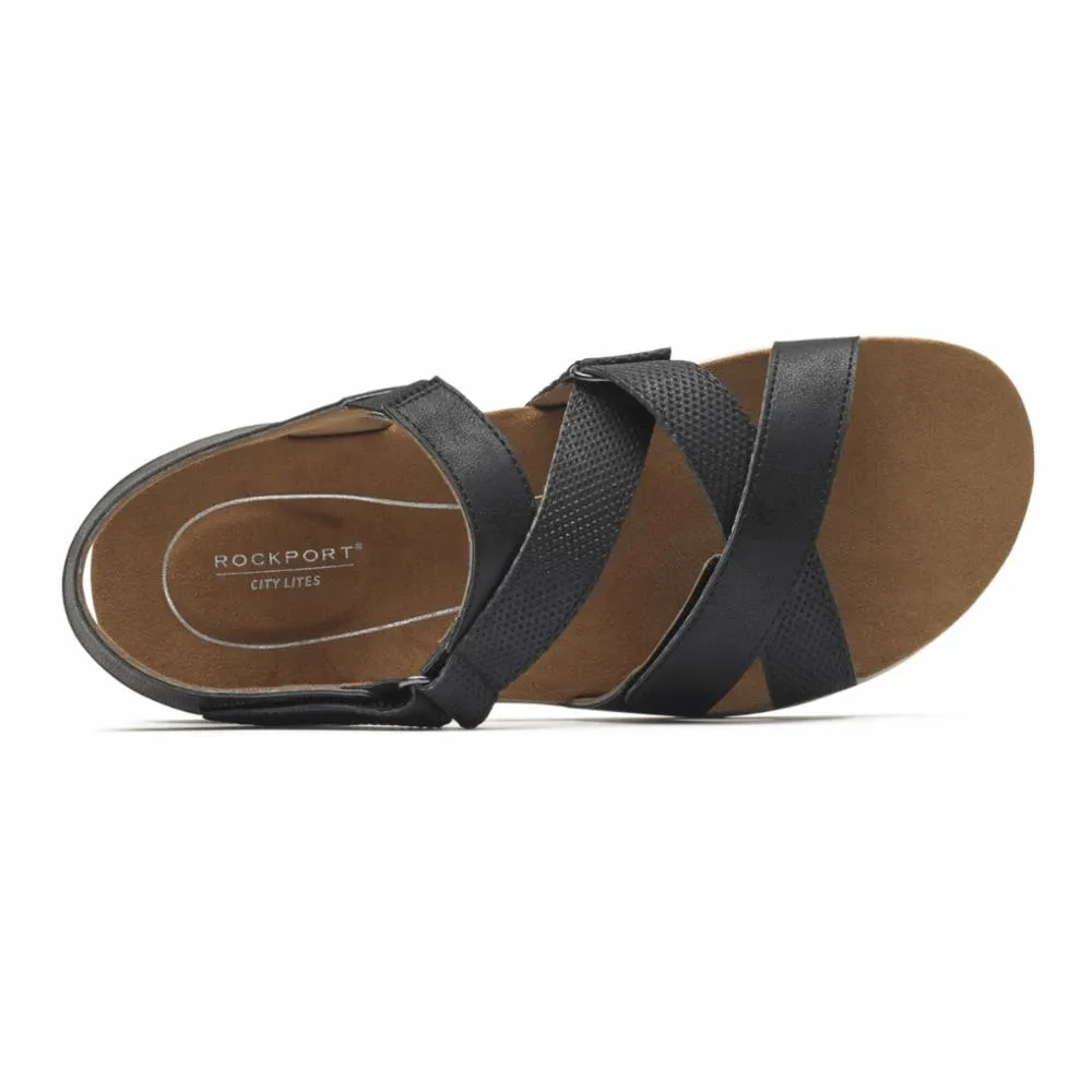 Rockport Women CL EILEEN X STRAP BLACK