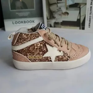 Rose gold with glitter star high top