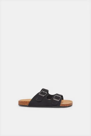 Senior Boys Black Cork Sandals