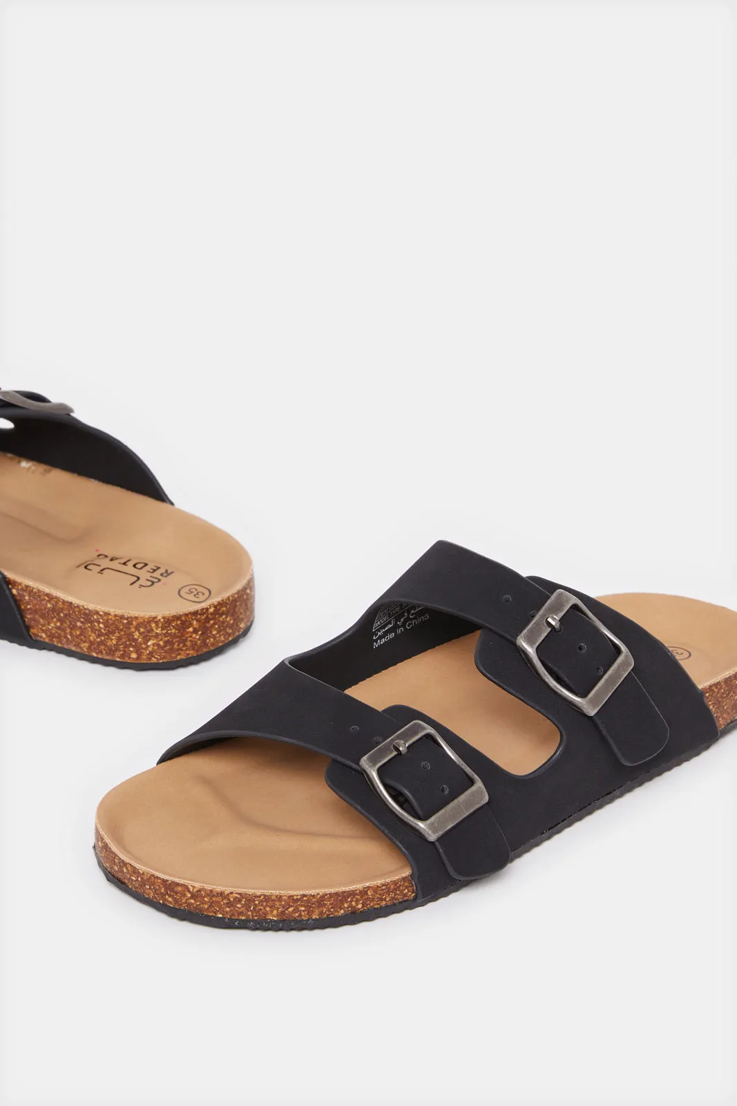 Senior Boys Black Cork Sandals