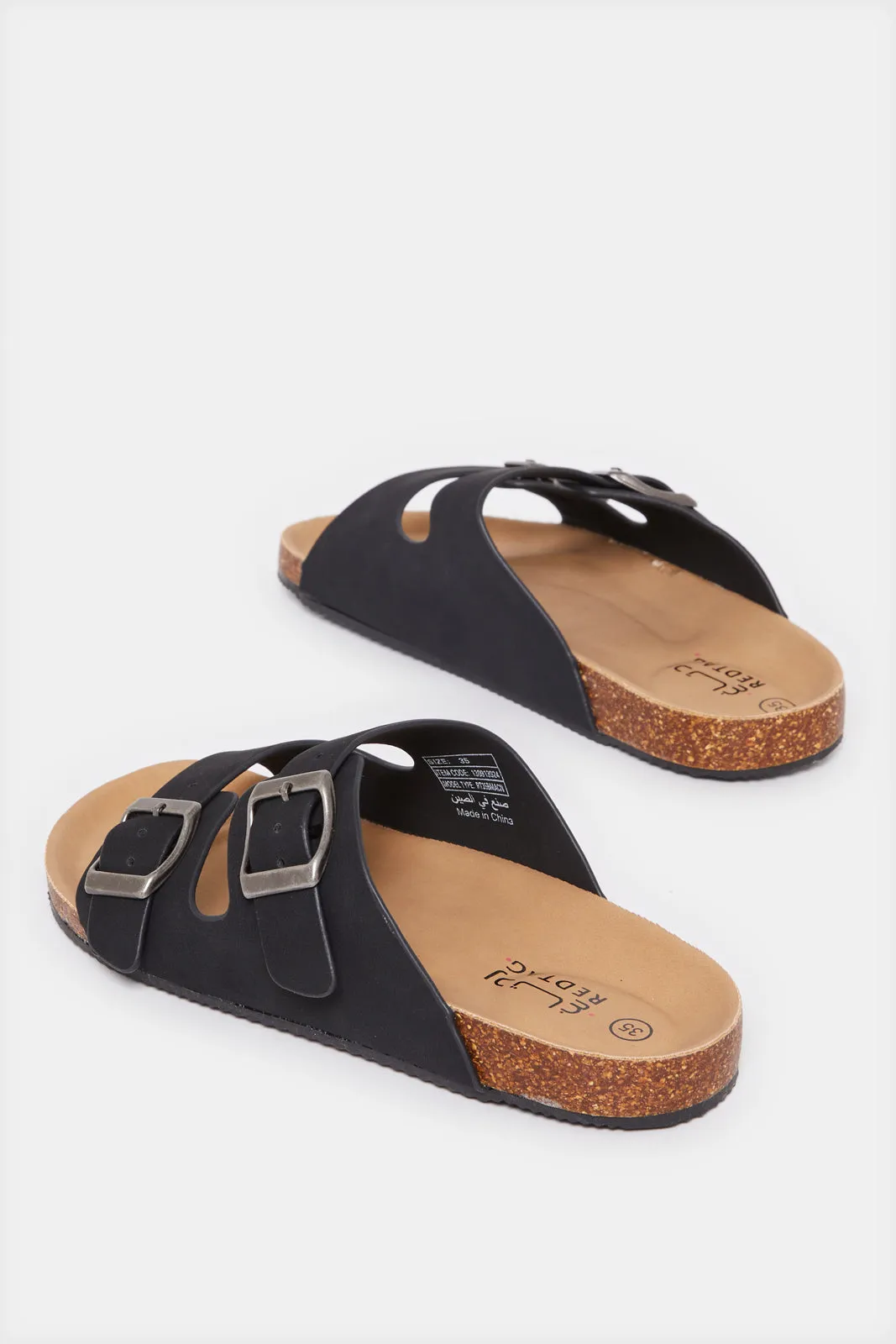 Senior Boys Black Cork Sandals