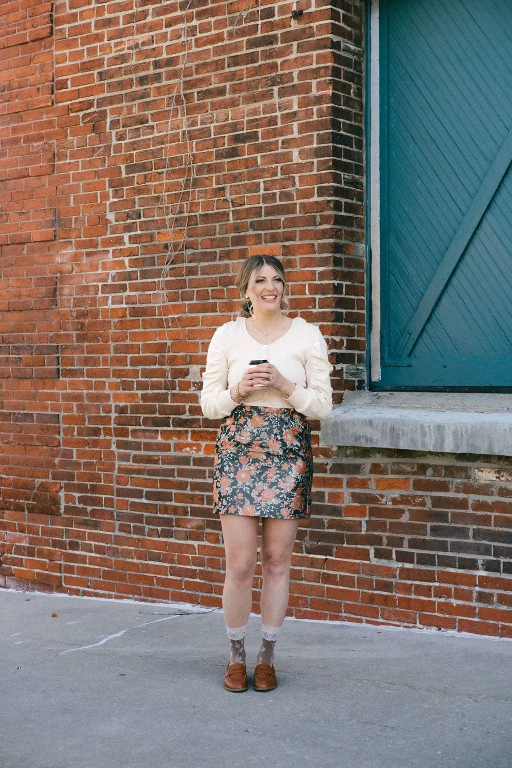 Sheer Socks - Brown Floral