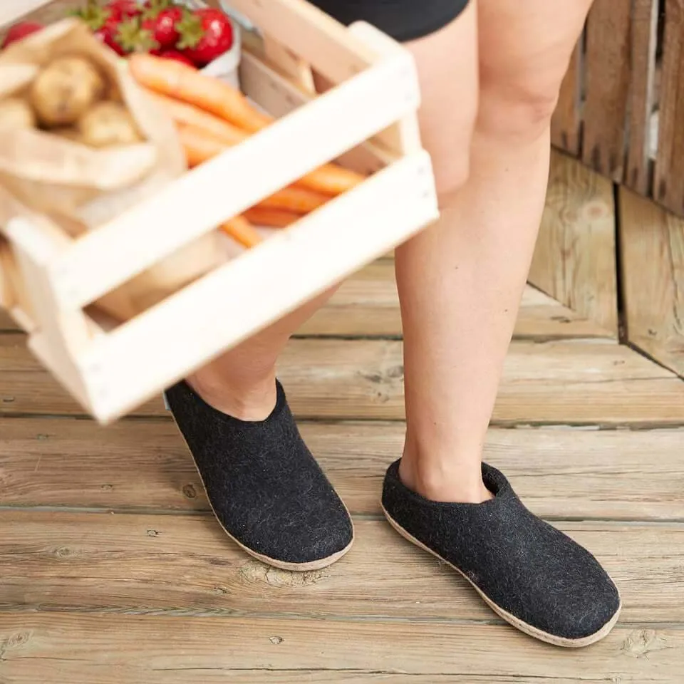 Slip-on with leather sole - Charcoal