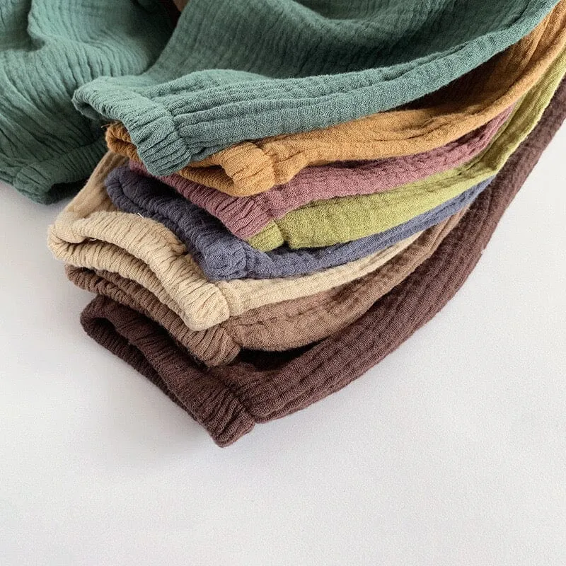 Solid Color Linen Pleated Harem Pants