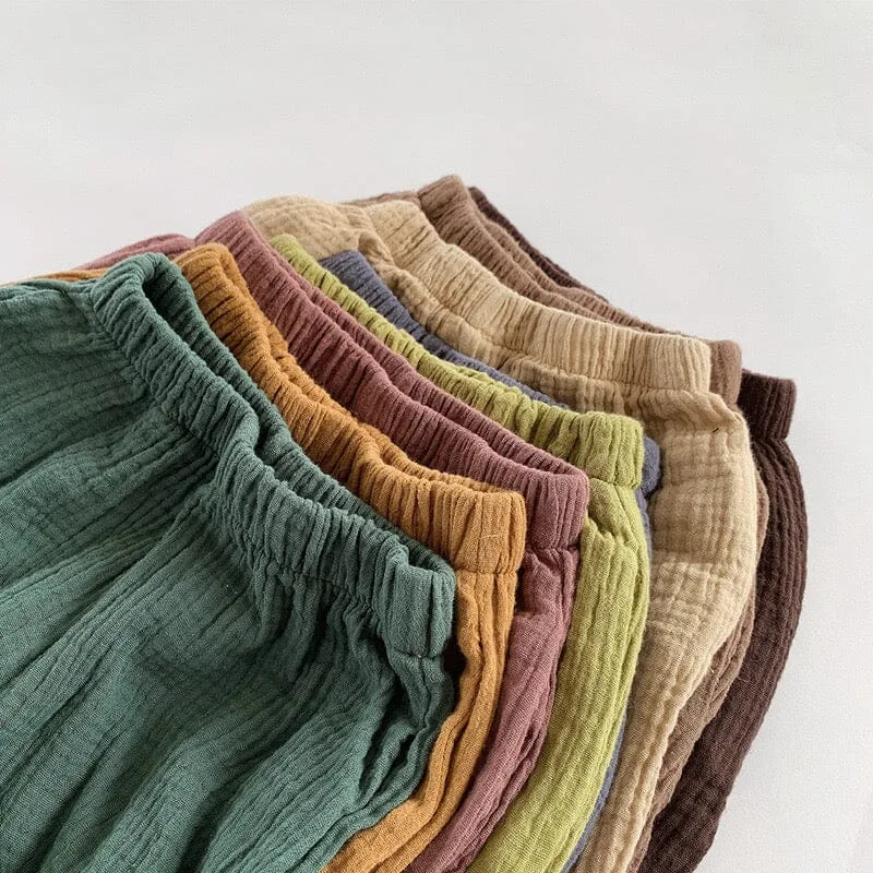 Solid Color Linen Pleated Harem Pants
