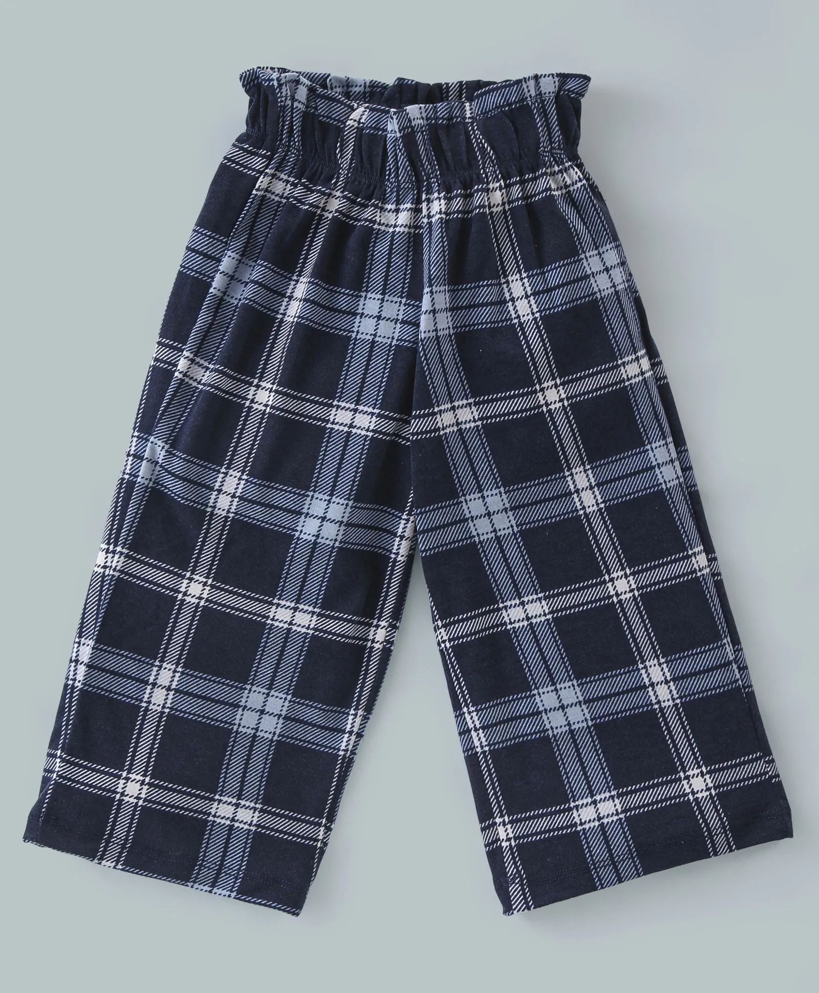 Solid Frilled Top Checkered Palazzo Set