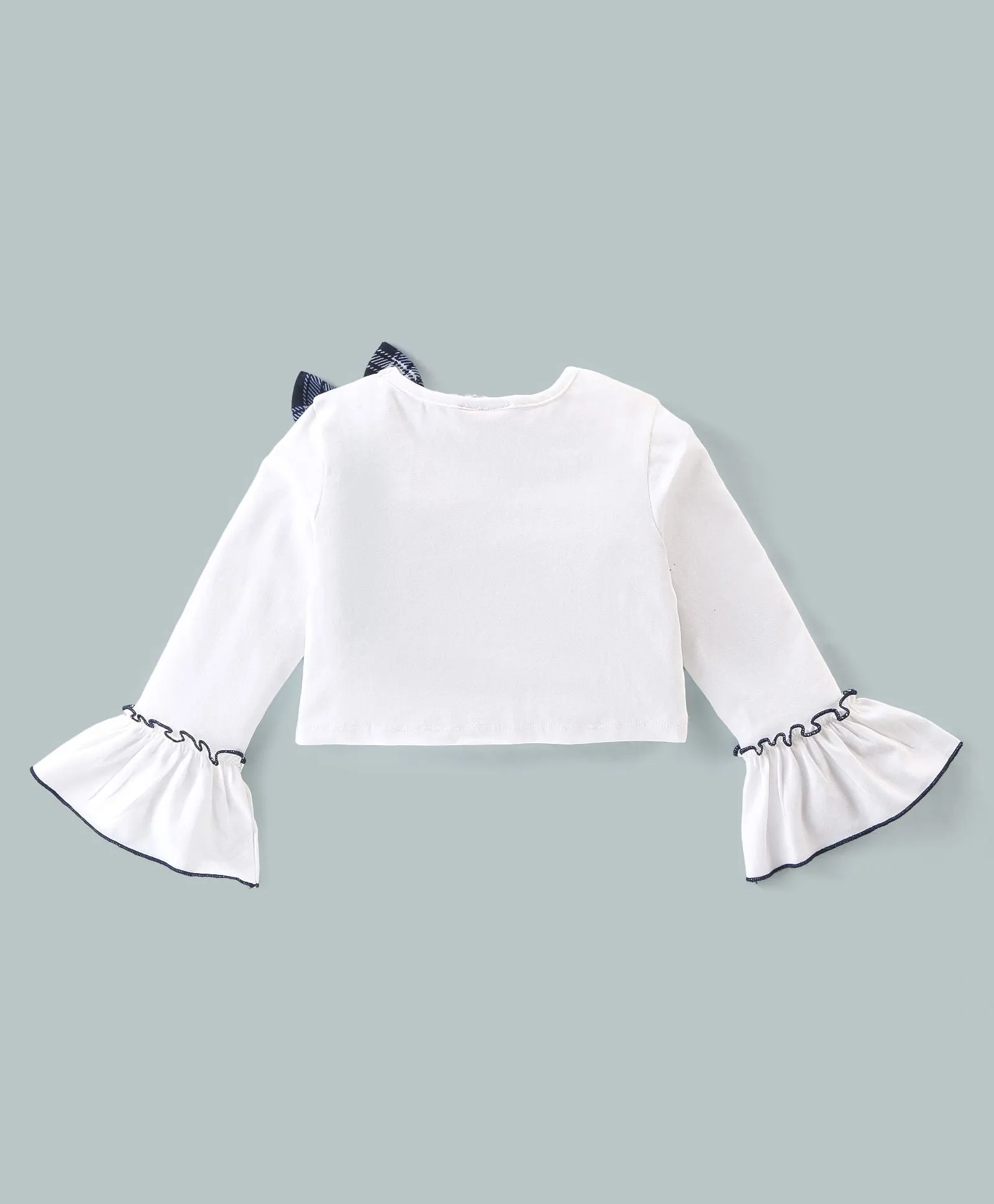 Solid Frilled Top Checkered Palazzo Set