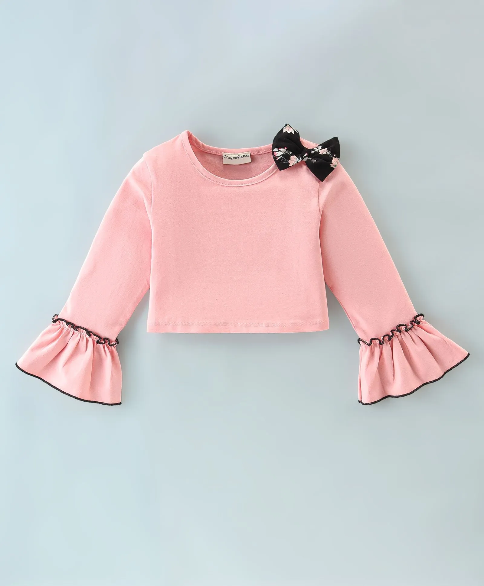 Solid Frilled Top Floral Palazzo Set
