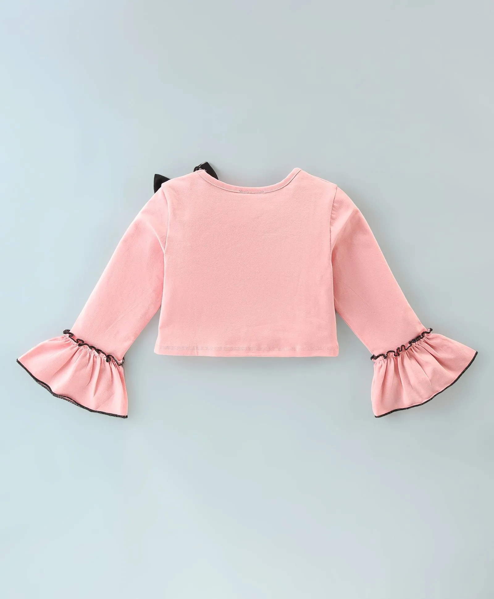 Solid Frilled Top Floral Palazzo Set