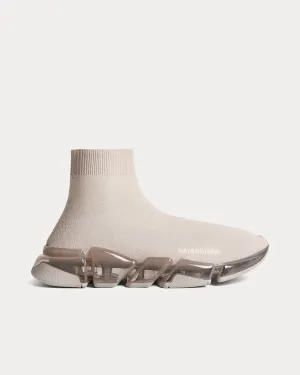Speed 2.0 Full Clear Sole Recycled Knit Light Beige High Top Sneakers