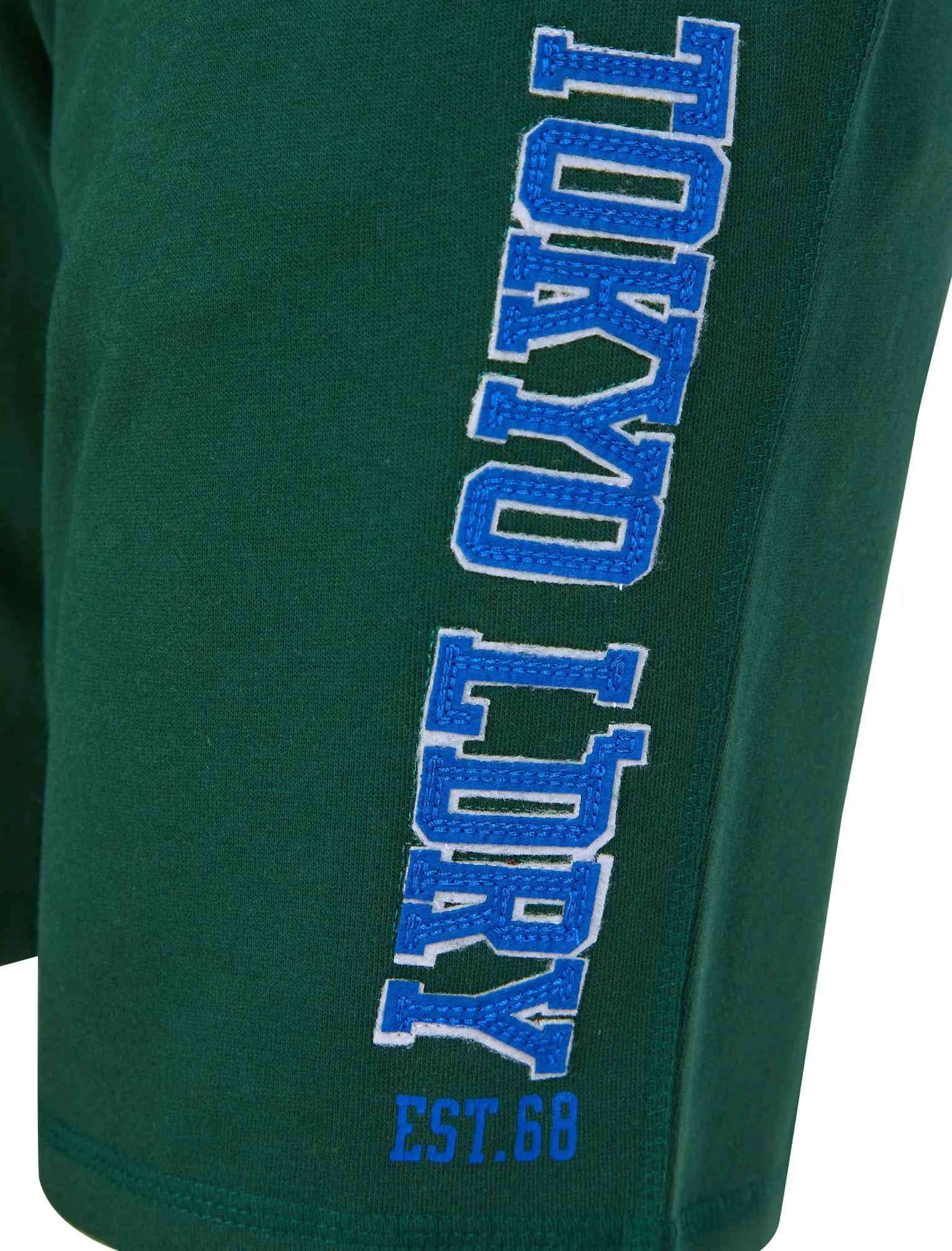 Sports Dept Applique Jogger Shorts in Dark Green - Tokyo Laundry