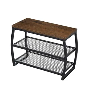 SRIWATANA Shoe Rack Bench, Vintage 3-Tier Heavy Duty Shoe Organizer Storage Shelf for Entryway Hallway Living Room