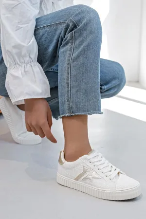 Star Detail Platform Lace Up Trainer