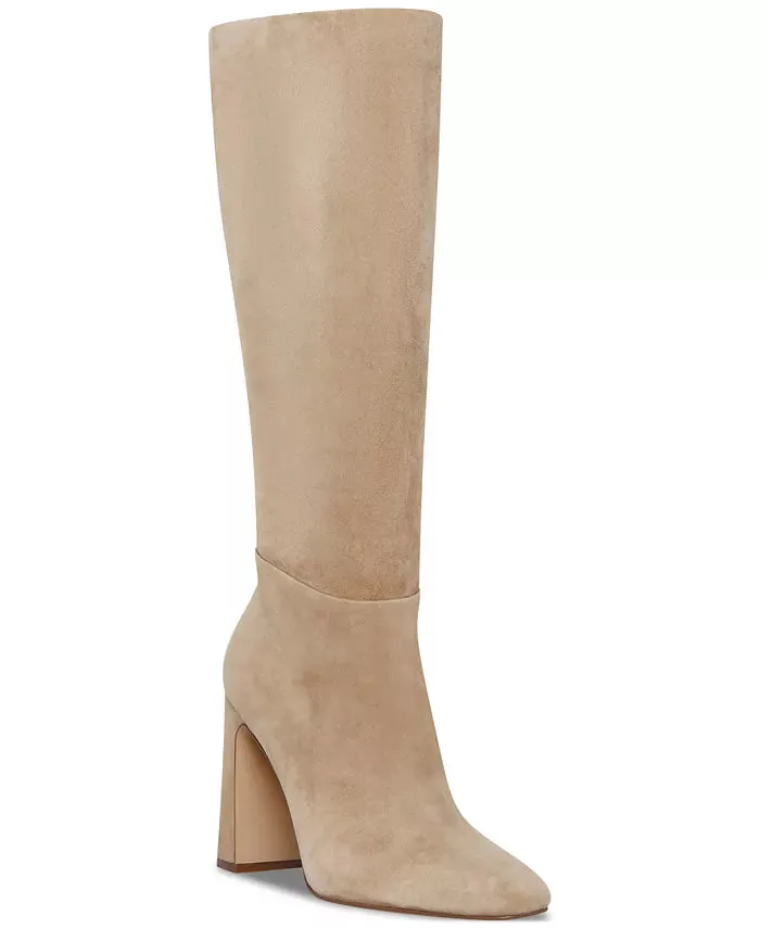 Steve Madden Women's Ally Block-Heel Tall Boots  Color Sand Suede Size 11M