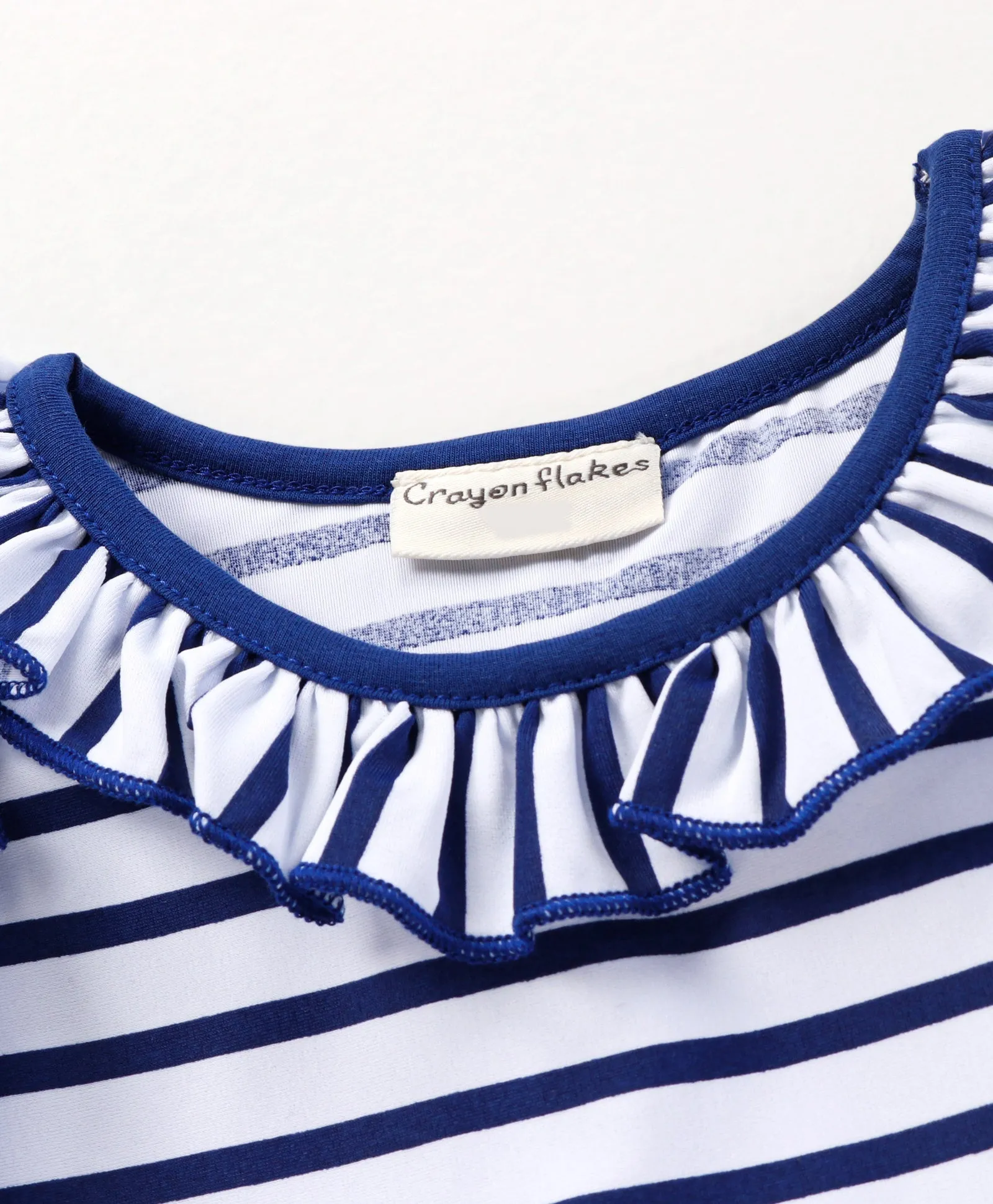 Striped Frilled Top Flapped Short Set