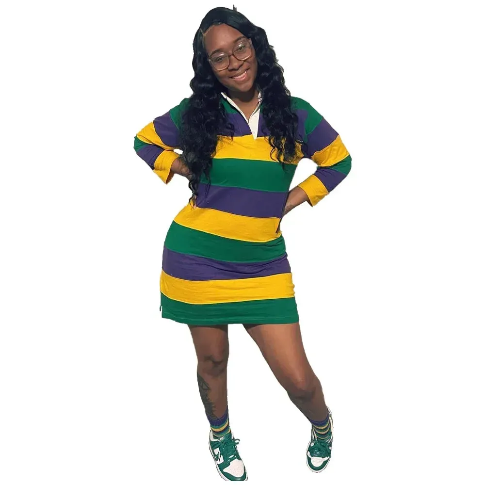 Striped Pencil Sweatshirt Dress