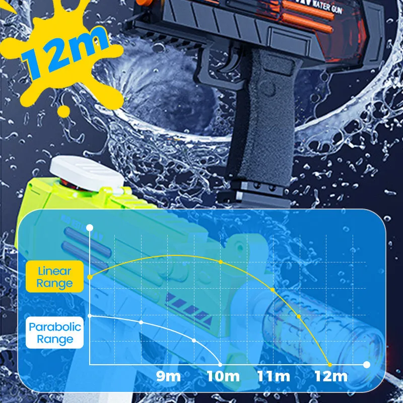Summer Fun Water Pistol with Strobe Flashing Light & Auto-Fire Mode