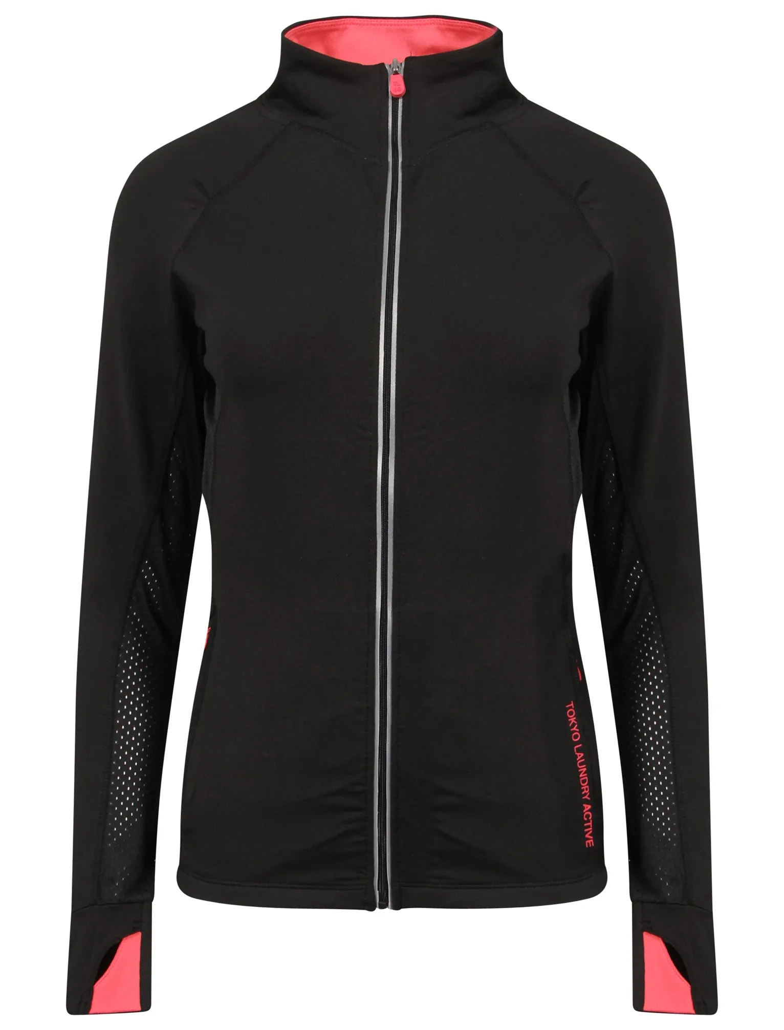 Swoopes Panelled Running Jacket in Black - Tokyo Laundry Active