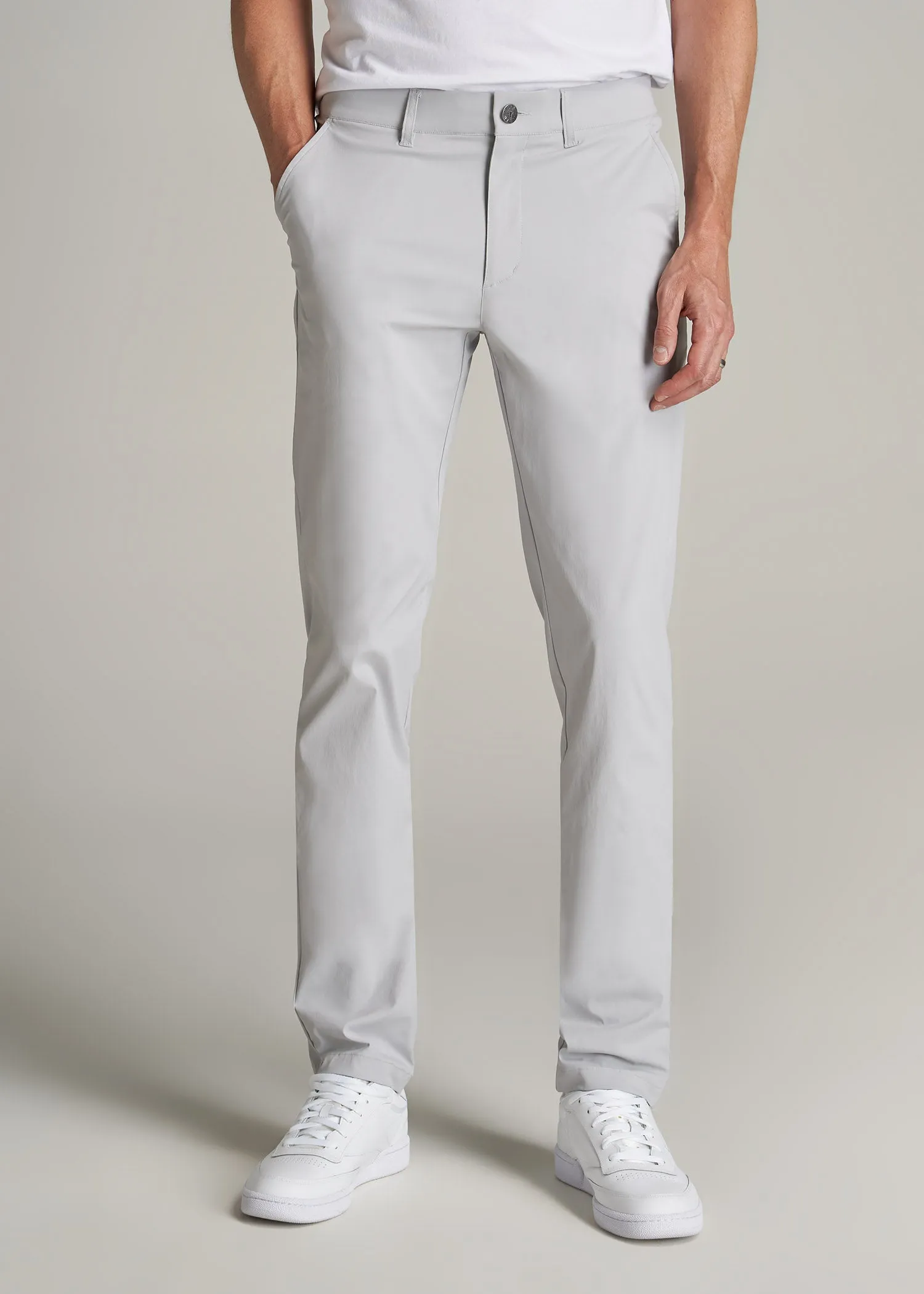 TAPERED FIT Traveler Chino Pants for Tall Men in Light Grey