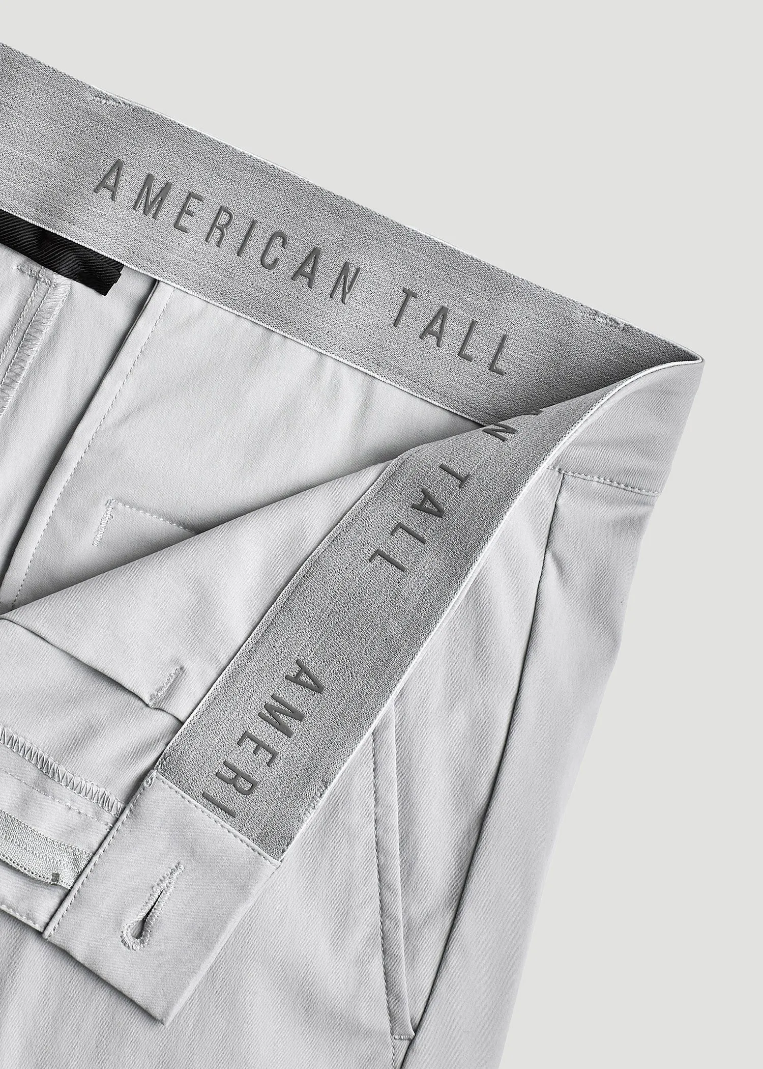 TAPERED FIT Traveler Chino Pants for Tall Men in Light Grey