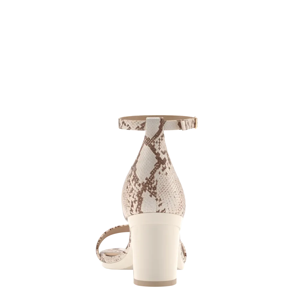 The Pashionista - Ivory Snakeskin 3 Block