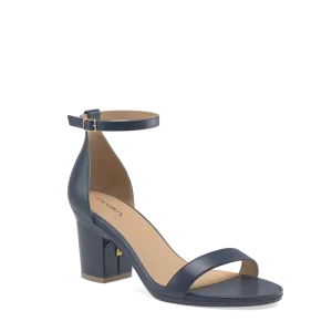 The Pashionista - Navy Leather   Block Heel Kit 3 Navy - FINAL SALE