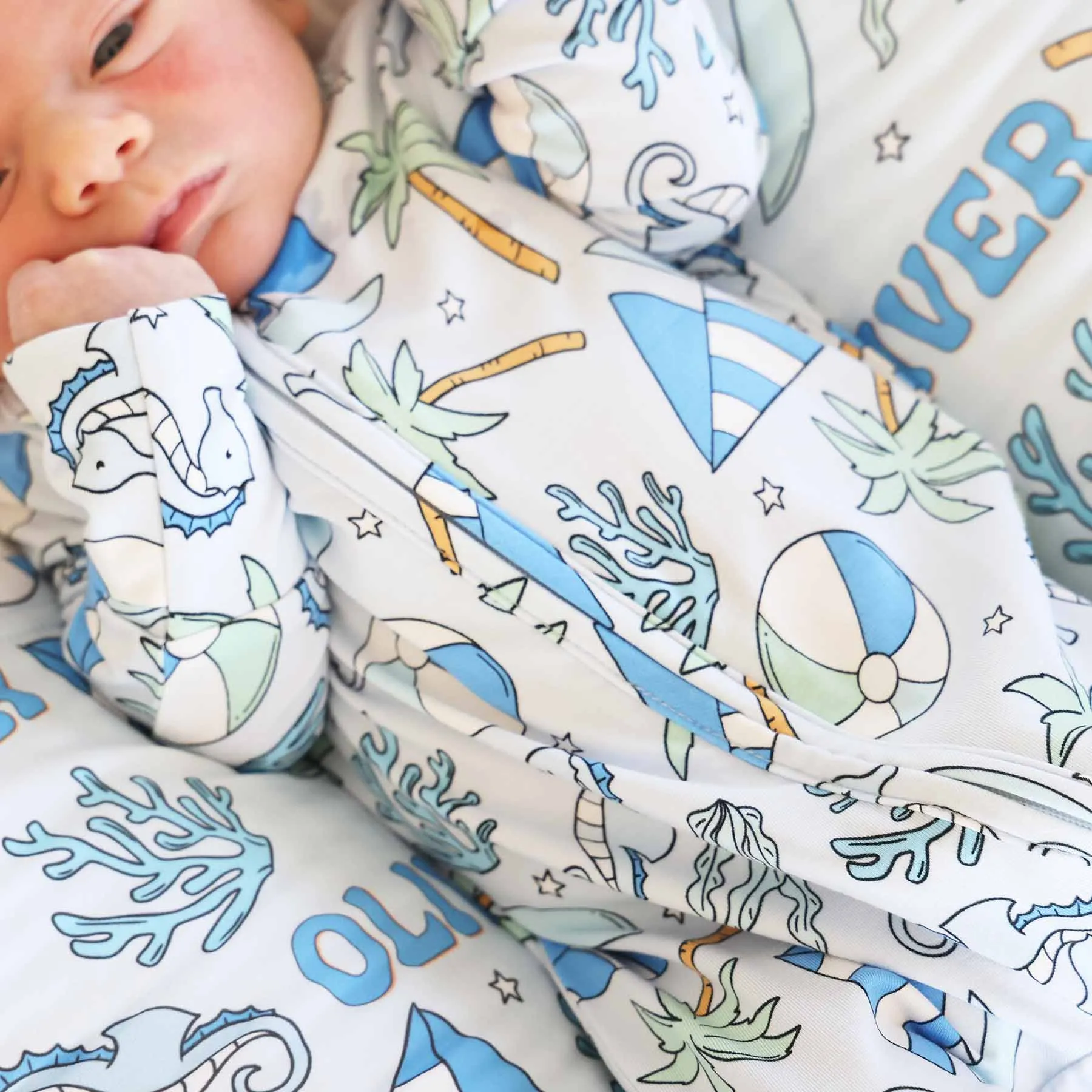 Tiny Tides Zipper Footie | Blue
