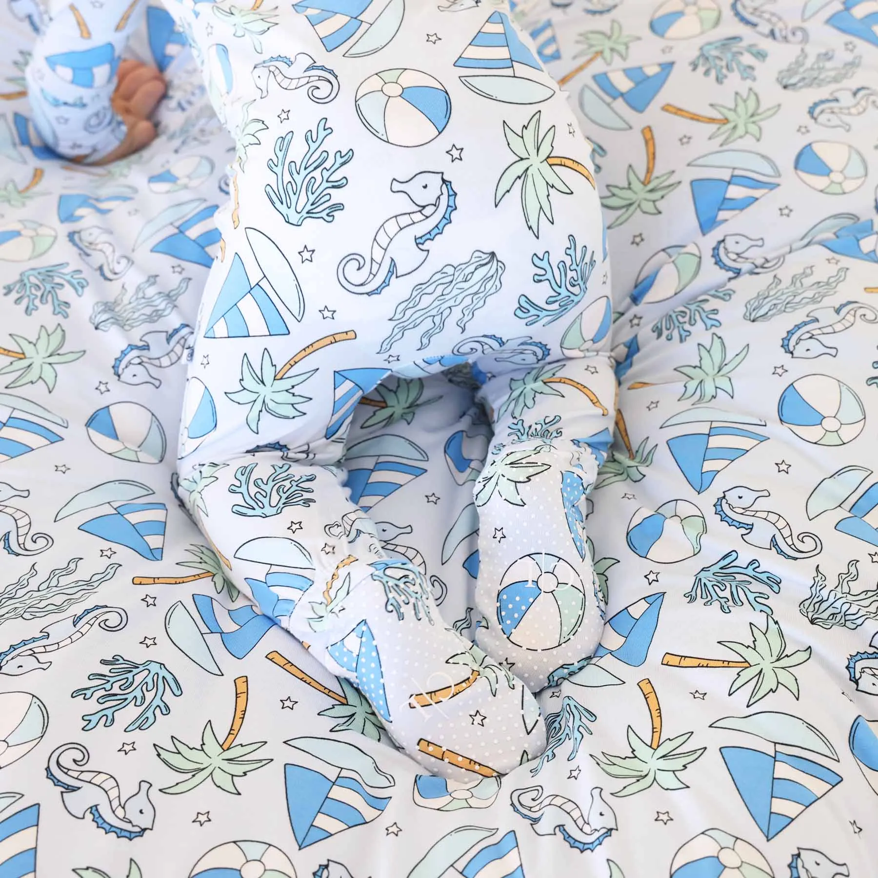 Tiny Tides Zipper Footie | Blue